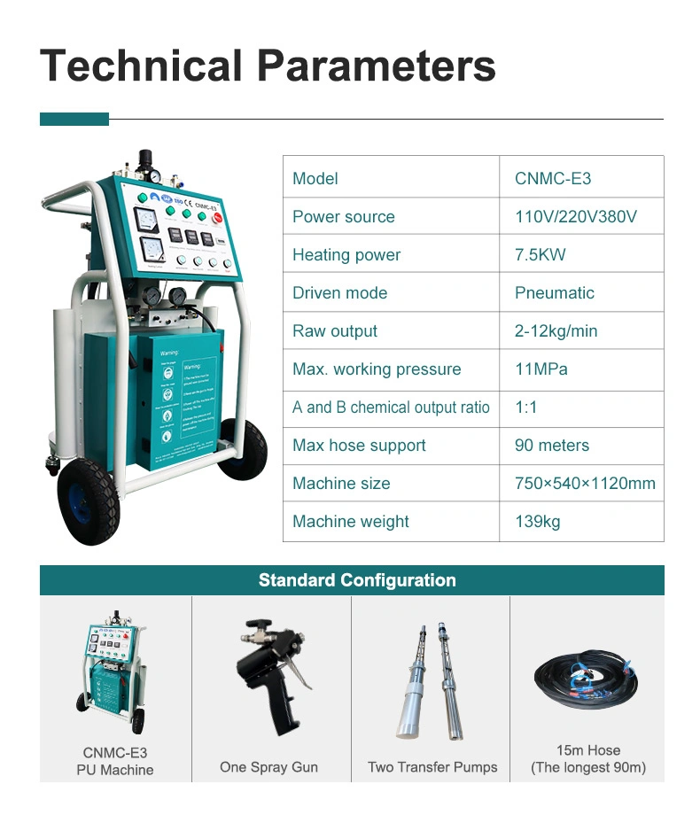 CE E3 Pneumatic Spraying PU Foam Injection Moulding Machine Sprayer Equipment